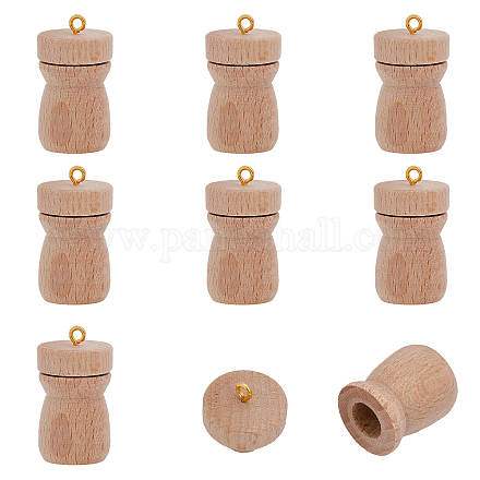 Chgcraft 8 ensembles de pendentifs de bouteille de parfum en bois WOOD-CA0001-70-1