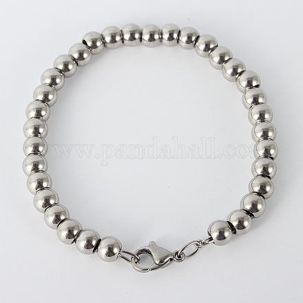 304 Edelstahl Perlen Armbänder BJEW-N240-16P-1