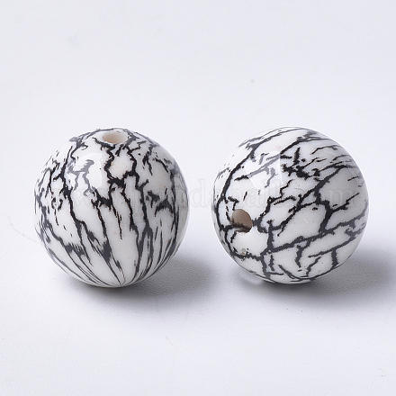 Perles acryliques imprimées X-MACR-T024-48B-1