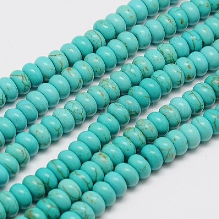 Kunsttürkisfarbenen Perlen Stränge TURQ-G109-6x3mm-06-1