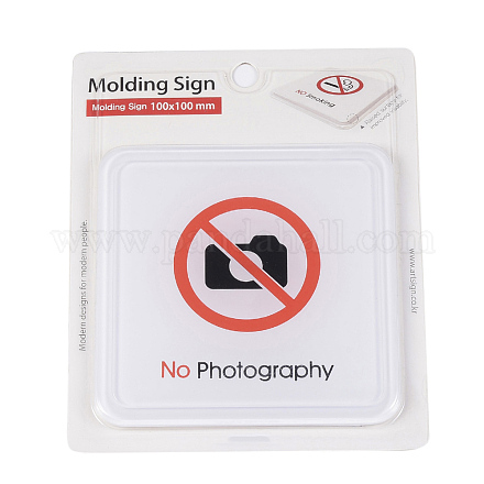 樹脂通知サイン  写真なしの広場  ホワイト  10x10x0.35cm AJEW-K015-C01-1