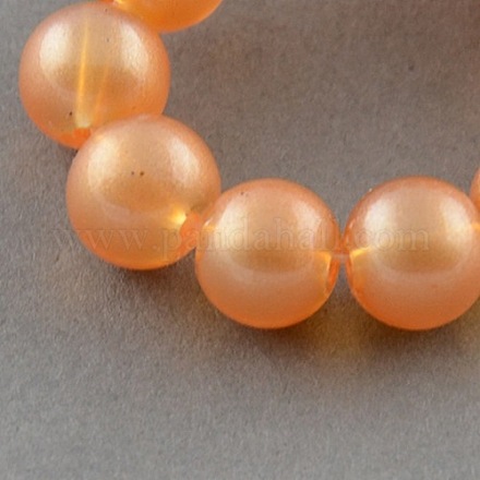Aerosol de vidrio transparente pintado hebras de perlas redondas X-DGLA-R025-8mm-05-1