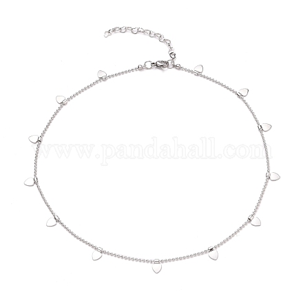 304 кулон ожерелья из нержавеющей стали с сердцем NJEW-JN03197-1