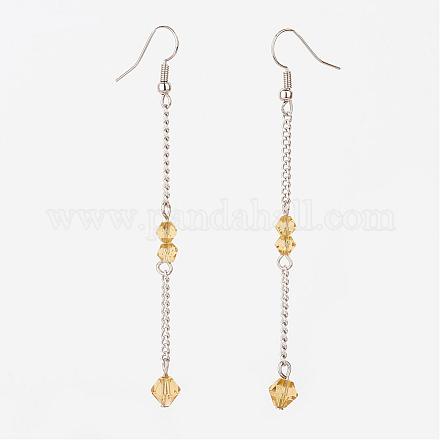 Boucles d'oreilles avec perles en verre EJEW-JE02264-04-1