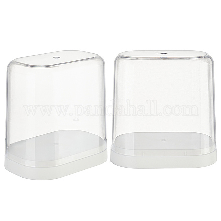 透明なプラスチックのミニフィグのディスプレイケース  単一のおもちゃコレクション用の防塵人形ディスプレイボックス  透明  完成品：8.2x12.2x12.1cm ODIS-WH0029-71-1