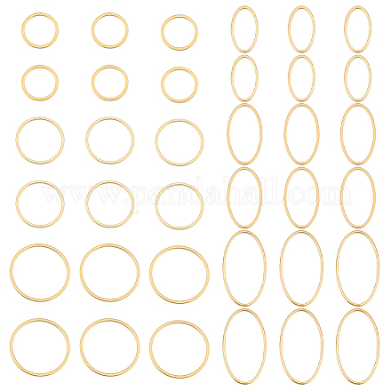 Unicraftale 36Pcs 6 Style 304 Stainless Steel Linking Rings STAS-UN0041-37-1
