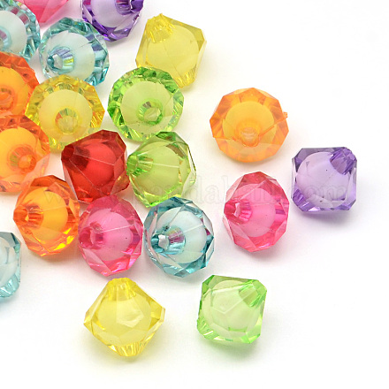 Faceted Transparent Bicone Acrylic Beads TACR-Q011-18mm-M-1