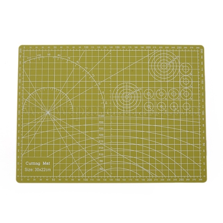 PVC製カッティングマットパッド  デスクトップ細かい手作り作業革工芸縫製diyパンチボード  グリーン  30x22x0.3cm DIY-WH0161-35A-1