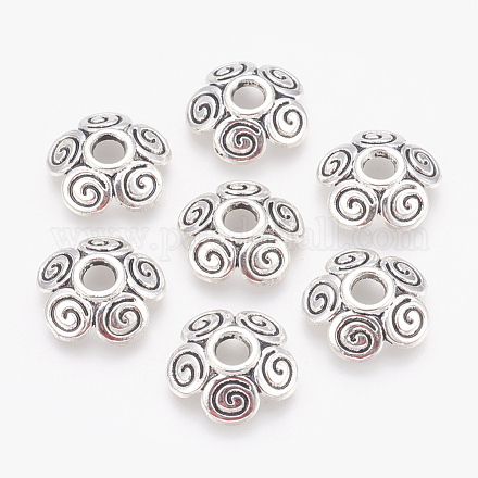 Antique Silver Alloy Bead Caps PALLOY-G131-55AS-AAA-1