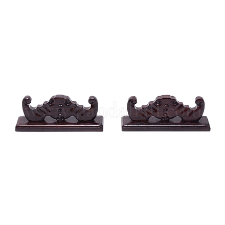 Portaescobillas de caligrafía china de madera catalpa negra AJEW-WH0240-76-1