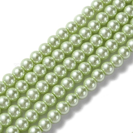 Eco-Friendly Dyed Glass Pearl Beads Strands HY-A008-6mm-RB005-1