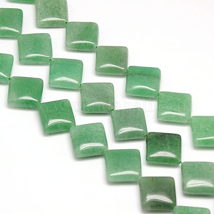 Natural Rhombus Green Aventurine Beads Strands G-L254-09-1
