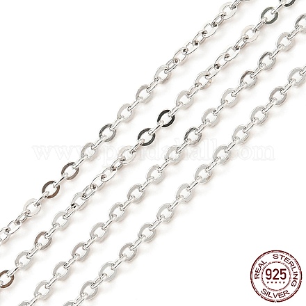 925 плоская цепочка из серебра с родиевым покрытием STER-F052-04P-1