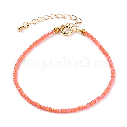 Bracelets en perles de verre galvanisé à facettes BJEW-JB05693-01-1