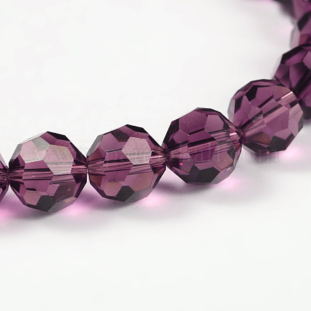 Faceted Round Imitation Austrian Crystal Glass Bead Strands G-PH0008-11-8mm-1