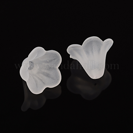 Smerigliato perline fiore acrilico X-FACR-5332-13-1