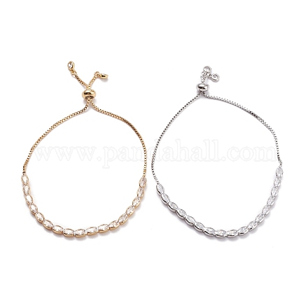 Cubic Zirconia Oval Tennis Bracelet for Men Women Gift BJEW-F417-05-RS-1