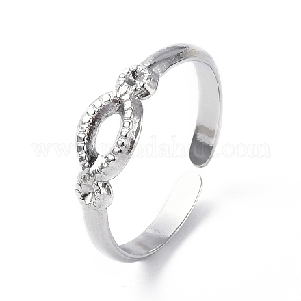 304 fornitura de anillo de puño abierto de acero inoxidable RJEW-C046-06P-1