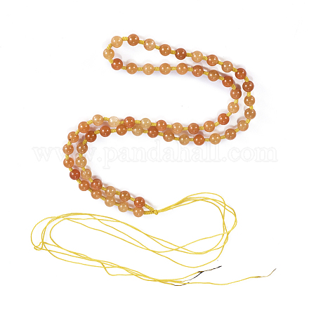 Herstellung einer runden Perlenkette aus natürlichem rotem Aventurin NJEW-I107-01-1