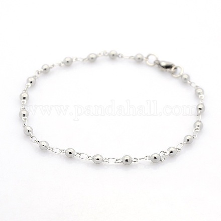 Style Casual 304 ​​bracelets de la chaîne de liaison de billes en acier inoxydable STAS-O036-06P-1