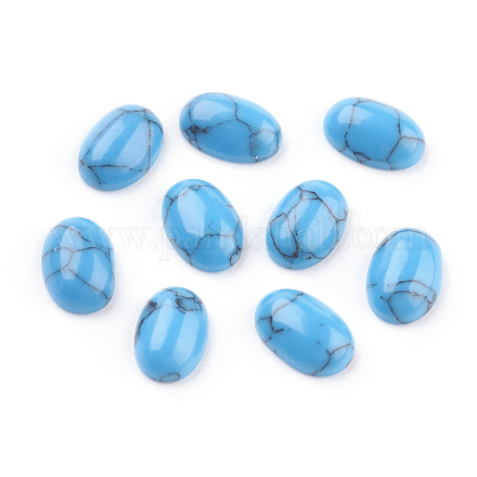 Synthetic Blue Turquoise Cabochons G-F528-29-5x7mm-1
