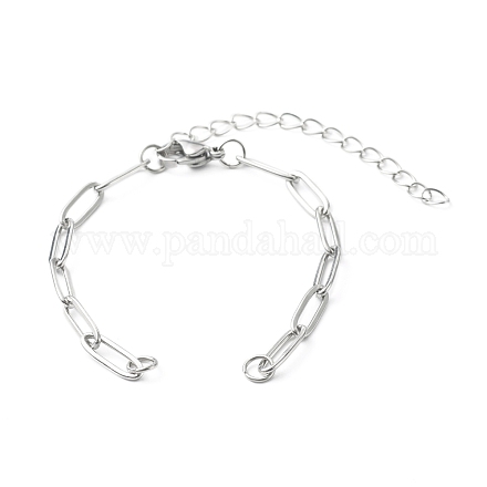 304 fabrication de bracelet chaînes trombones en acier inoxydable AJEW-JB01038-02-1