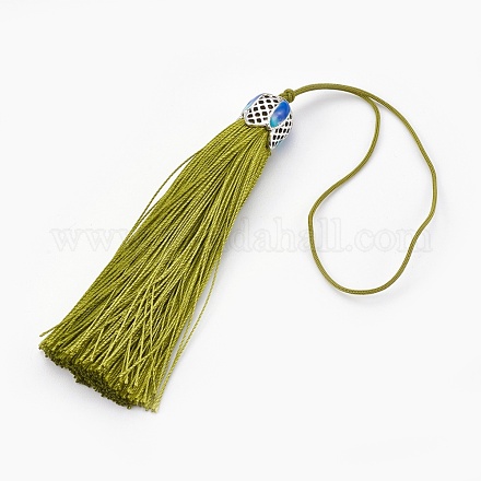 Polyester Tassel Pendant Decorations HJEW-WH0003-A11-AS-1