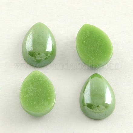 Pearlized Plated Opaque Glass Cabochons PORC-S778-18x25-08-1