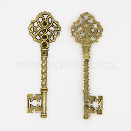 Schlüssel tibetischer Stil Anhänger Fassungen für Strasssteine TIBEB-A101291-AB-FF-1