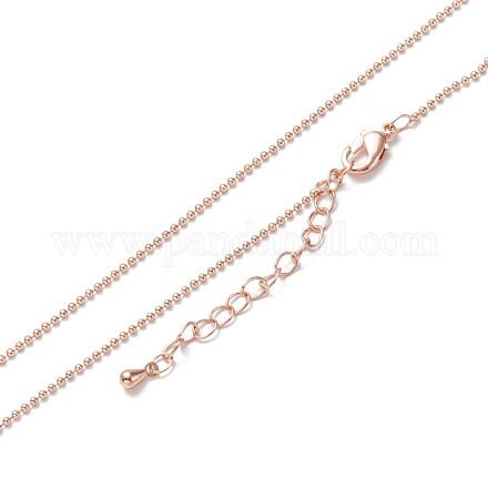 Brass Ball Chain Necklaces X-NJEW-K123-02RG-1