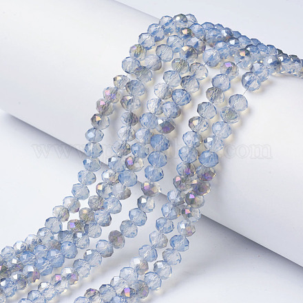 Chapelets de perles en verre électroplaqué EGLA-A034-J4mm-F03-1