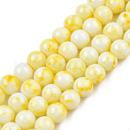 Chapelets de perles en verre peint X-GLAA-R139-8mm-17-1