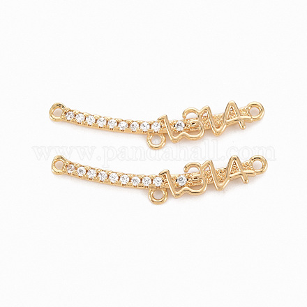 Brass Micro Pave Clear Cubic Zirconia Chandelier Component Links Connectors KK-N231-246-NF-1