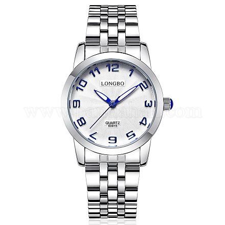ホットファッションのカップルの腕時計  女性のステンレス鋼の防水腕時計  ラインストーン付き  ホワイト  ステンレス鋼色  ウォッチヘッド：30.8mm WACH-BB19223-02-1