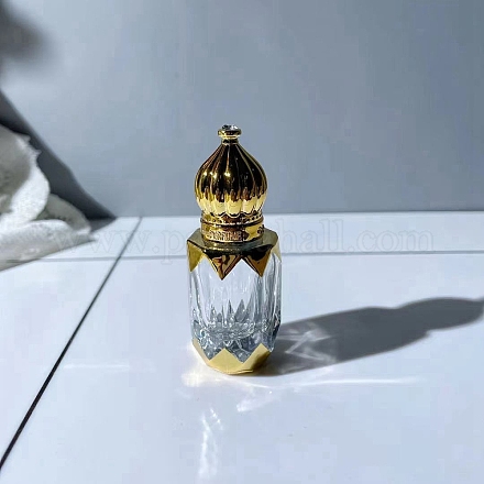 Стеклянная пустая многоразовая бутылка в арабском стиле с шариками-роллерами PW-WG97347-03-1