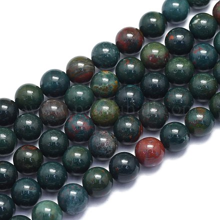 Chapelets de perles en pierre de sang naturelle G-K310-C04-8mm-1