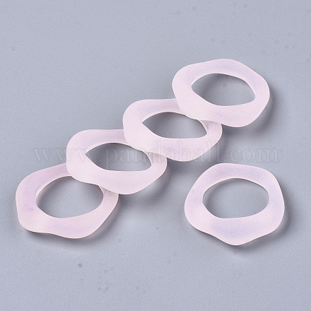 透明樹脂指輪  艶消し  ピンク  usサイズ6 3/4(17.1mm) RJEW-T013-001-B03-1