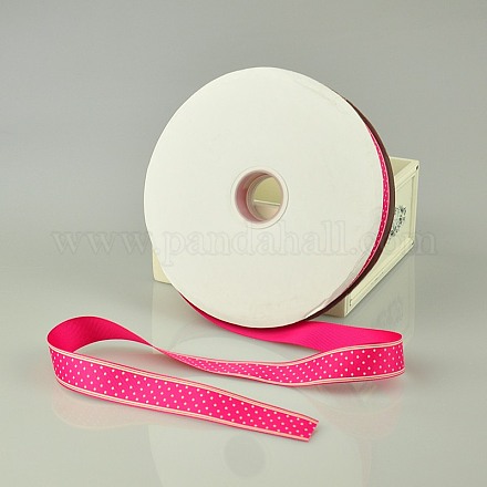 1 inch (25mm) Wide Star Printed Deep Pink Grosgrain Ribbons for Hairbows X-SRIB-G006-25mm-03-1