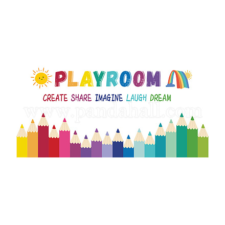 Superdant adesivi murali colorati per sala giochi creano immagini condivise ridere sogni adesivi murali con arcobaleno piccolo sole decorazione da parete per sala giochi stanza di interazione genitore-figlio DIY-WH0228-677-1