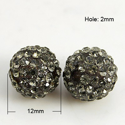 Resin Rhinestone Beads RB-A025-12mm-A12-1