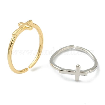 Brass Cuff Rings RJEW-L100-005-1