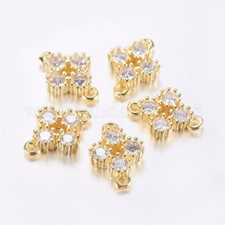 Long-Lasting Plated Brass Micro Pave Cubic Zirconia Links ZIRC-F069-26G-1