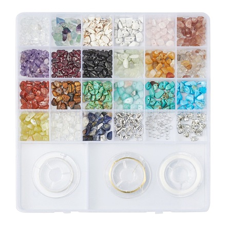 Kit de perles de puces de pierres précieuses pour la fabrication de bijoux à bricoler soi-même DIY-FS0002-20-1