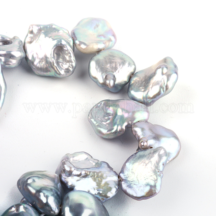 Chip Natural Baroque Pearl Keshi Pearl Beads Strands PEAR-R015-13-1