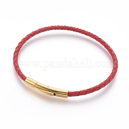 Création de bracelet tressée en cuir MAK-L018-02B-03-1
