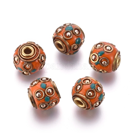 Round Handmade Indonesia Beads IPDL-R431-02-1