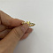 Brass Micro Pave Clear Cubic Zirconia Finger Rings, Real 14K Gold Plated, Letter Y, Inner Diameter: 20mm