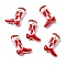Boot Baking Paint Glass Enamel Beads, Hot Pepper, 23x16.5~17x7.5~8.5mm, Hole: 0.8~1.2mm