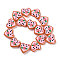 Handmade Heart Lampwork Beads Strands, Flower, Pink, 24~25x24~25x11mm, Hole: 1.4mm, about 15pcs/strand, 14.2''(36cm)