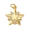 Brass Micro Pave Clear Cubic Zirconia Pendants, Star, with Jump Ring, Long-Lasting Plated, Cadmium Free & Lead Free, Rack Plating, Real 18K Gold Plated, 17x15.5x2.5mm, Hole: 3mm